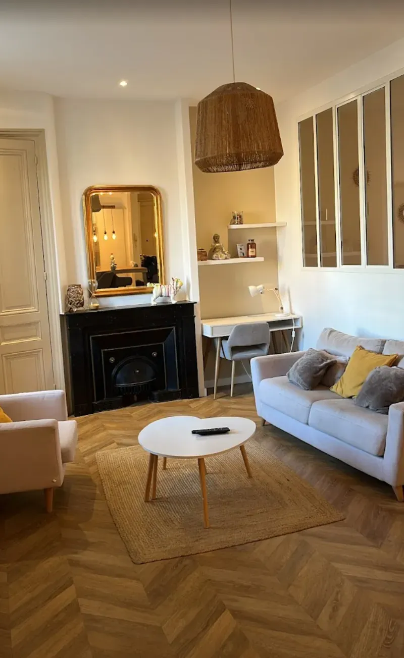 Salon d'un appartement entretenu par ST Nettoyage à Lyon